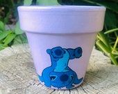 Stitch Super cute upside down stitch. LILO and stitch. Garden Gift. Planter. Plant Lover. Terra Cotta.