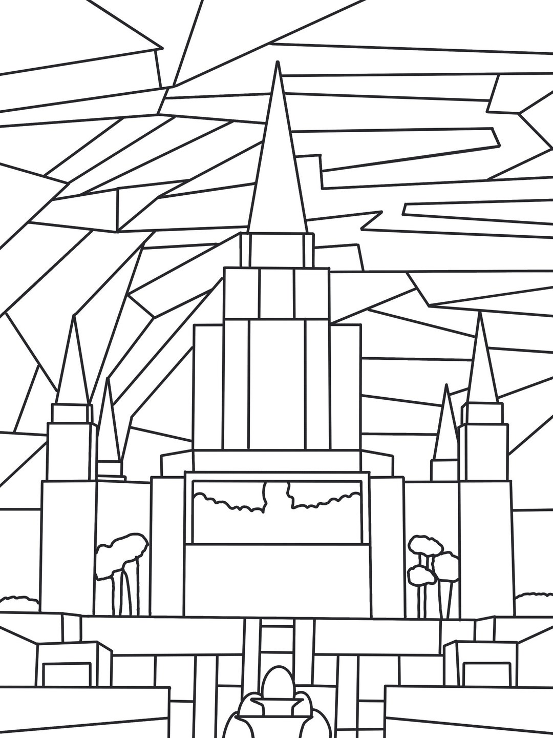 Oakland California Temple Coloring Page - Etsy
