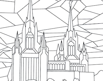 San Diego California Temple Coloring Page