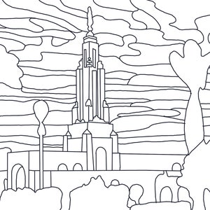 California Redlands Temple Coloring Page
