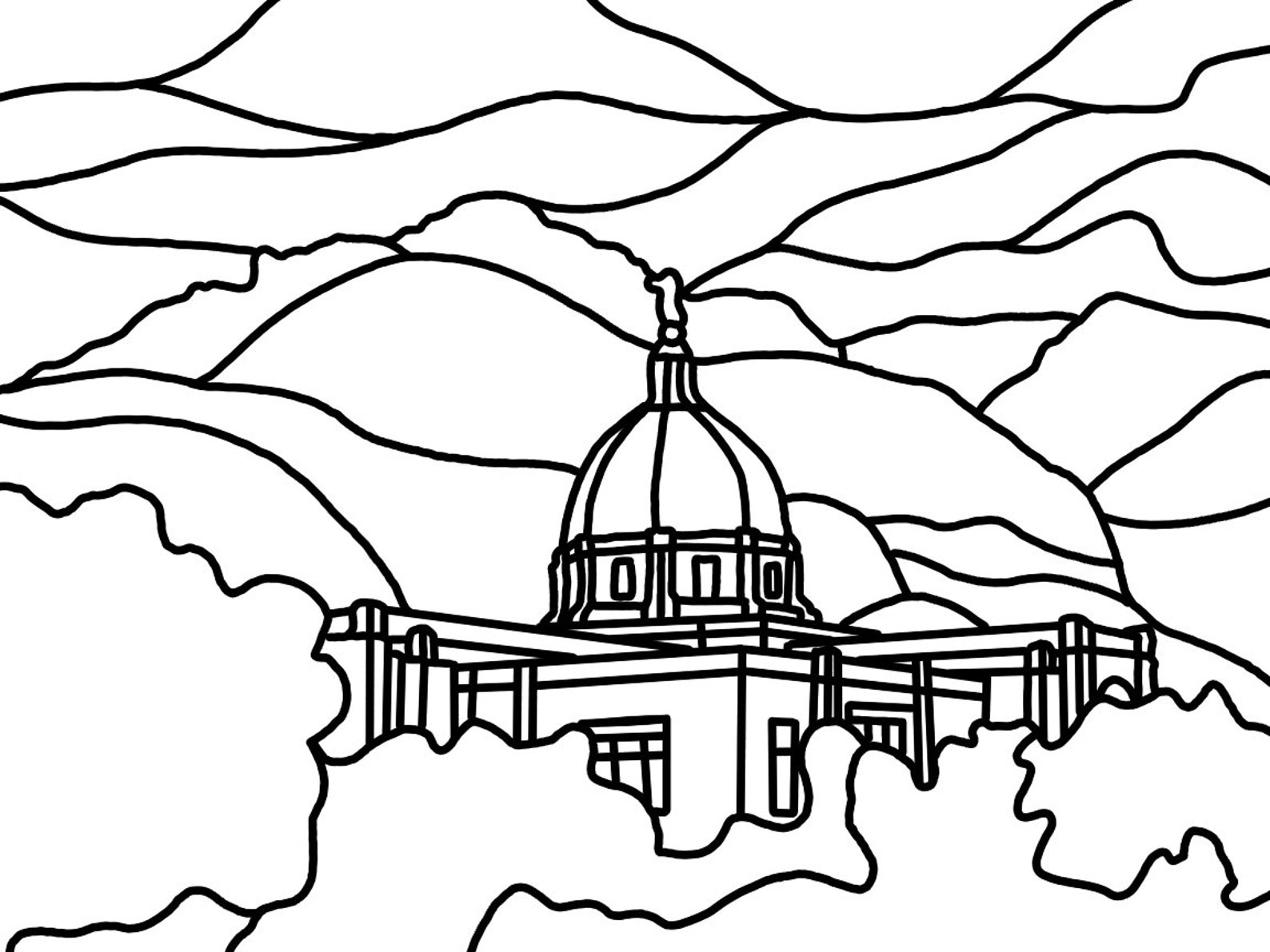 Tucson Arizona Temple Coloring Page Etsy