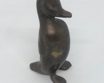 Figurine de pingouin en laiton, objet de collection de presse-papier vintage