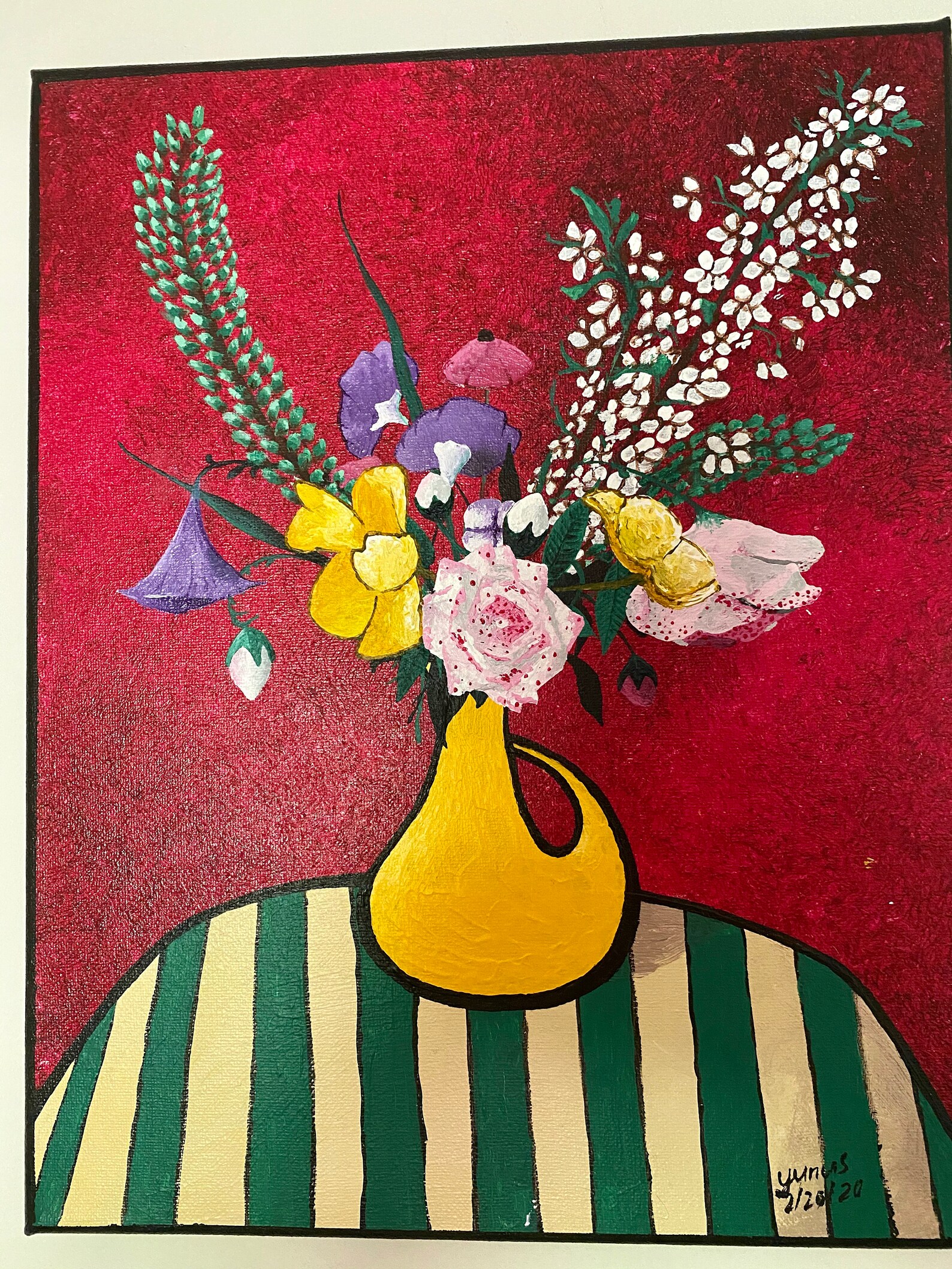 Beautiful Abstract Flowers in a Vase Painting | Etsy