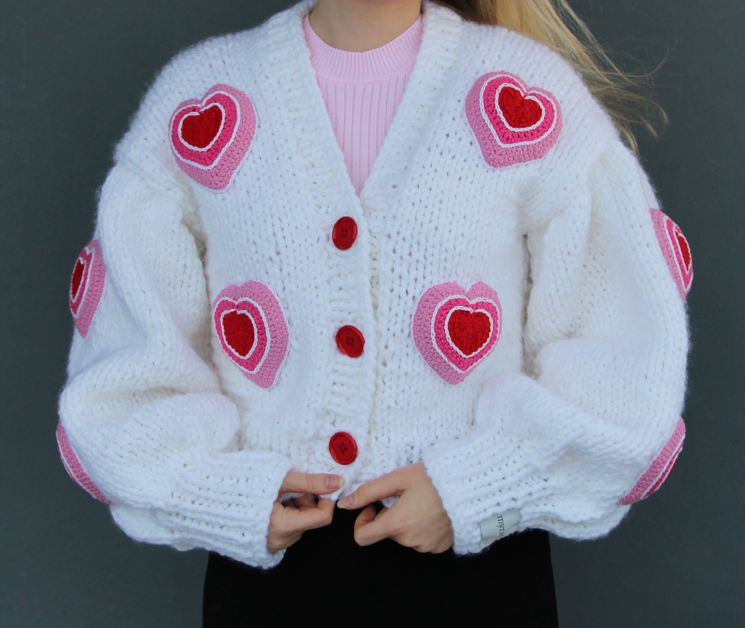 oversized heart cardigan