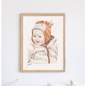 Children's Portrait, Original Watercolour painting CUSTOM Hand Painted portrait