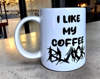 Vaso de taza de café de metal negro de 12 oz Goth Punk