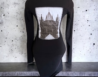 Kathedrale Schwarzes Kleid Gothic Punk Halloween Größe XS