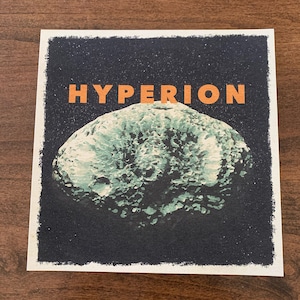 Vintage Style Space Poster Hyperion Moon