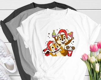 Chip And Dale Christmas Shirts, Chip N Dale Hoodie, Disney Christmas Sweater, Disney Vacation Shirts, Merry Christmas Shirts-S70