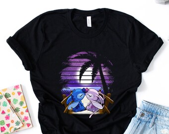 Disney World Stitch Shirt, Lilo Shirt, Disneyland Vacation Shirt ,Family Beach Shirts ,Disney Matching shirts-Couple Disney Unisex Tee-329