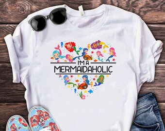 Mermaidaholic Disney Shirt, Cute Mermaid Tee, Princess Shirt, Little Mermaid Shirt, Women’s Disney Shirt, Ariel Shirt, Disneyland gift Tee90