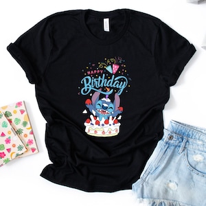 Happy Birthday Disney Stitch Tee Shirt, Cute Stitch Sweatshirt, Stitch Birthday Tee, Disney Birthday gift shirt, Disney Family Shirt-427