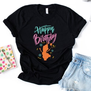 Happy Birthday Disney Frozen 2 Shirt, Süßes Olaf Geschenk Geburtstag Shirt, Jugend Geschenk Shirt-Freunde Geburtstag Shirt- Geburtstagsshirt-O81