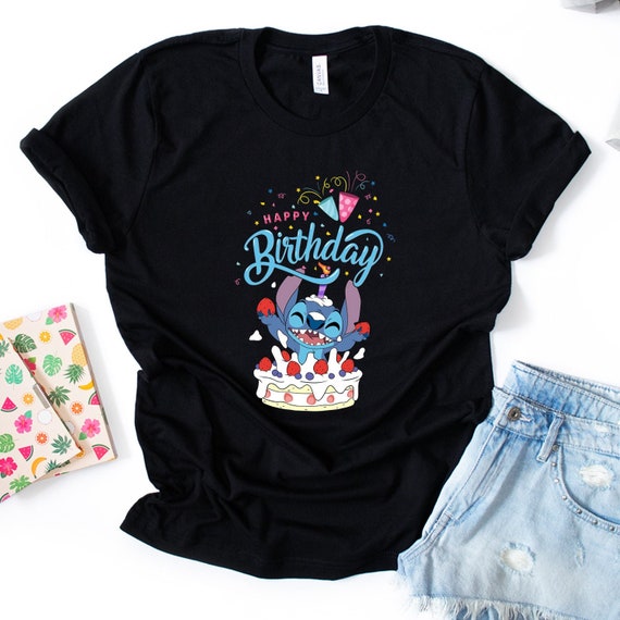 Feliz cumpleanos Disney Stitch Camiseta Linda sudadera Stitch Stitch Birthday Tee Disney Birthday gift shirt Disney Family Shirt 427 Etsy Espana