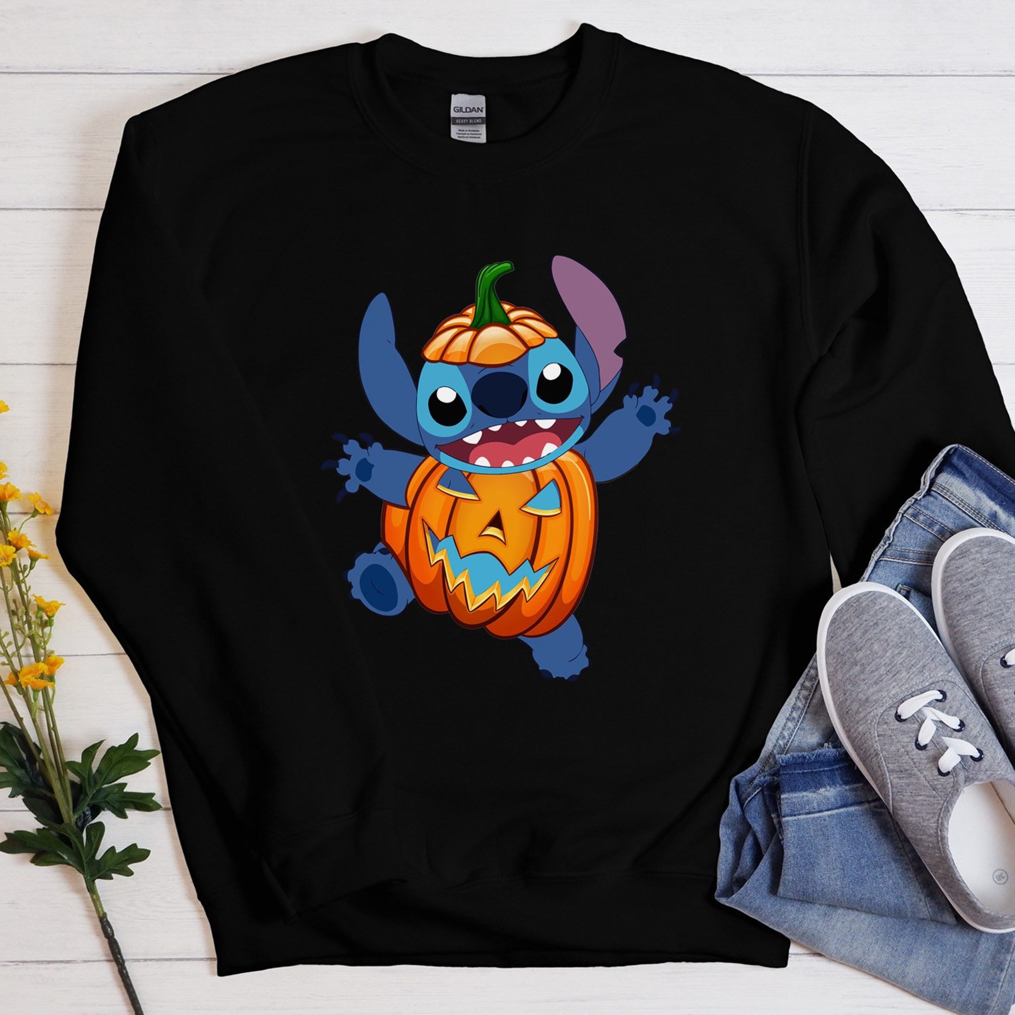Discover Disney Halloween Stitch tee shirts, Cute Stitch pumpkins Tee
