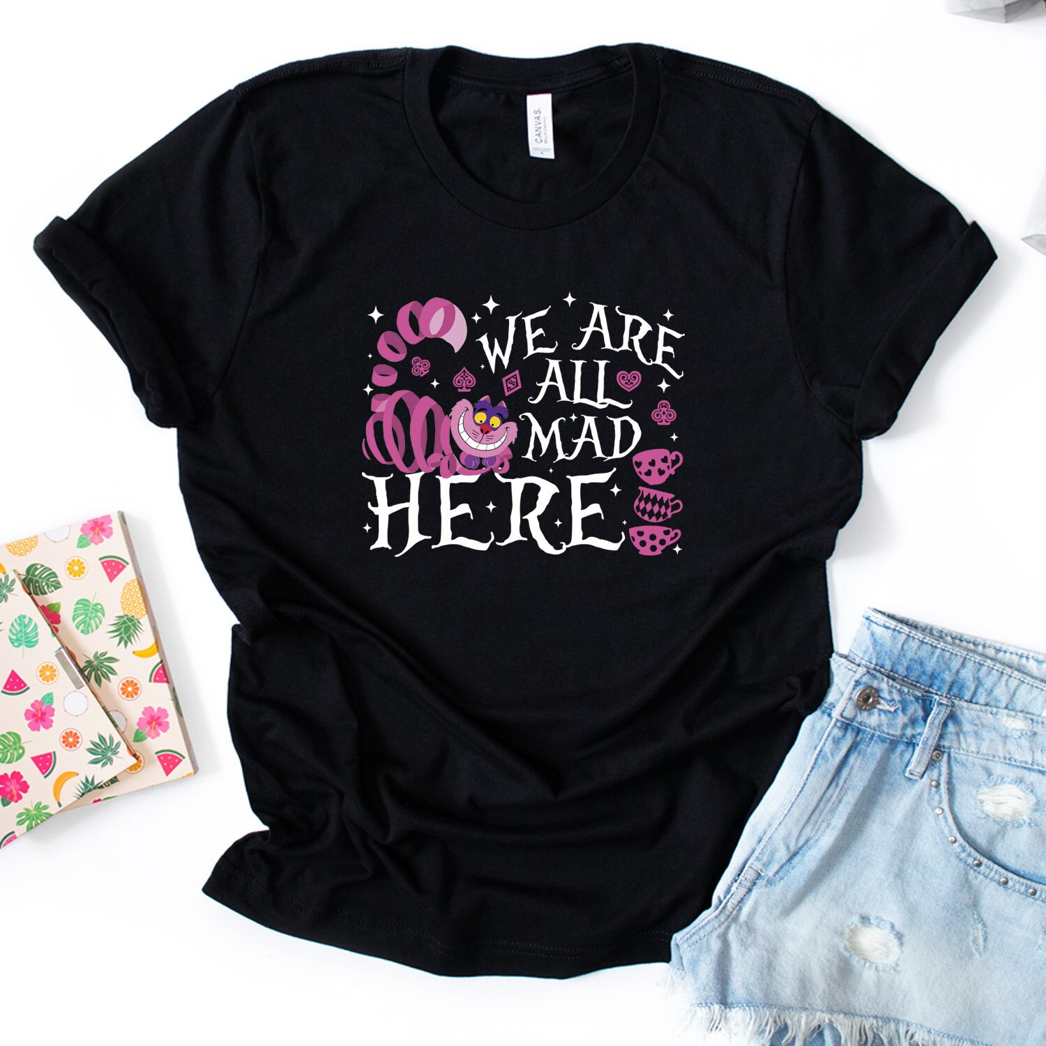 Discover We Are All Mad Here Shirt, Disney Alice In Wonderland Mad T-Shirt