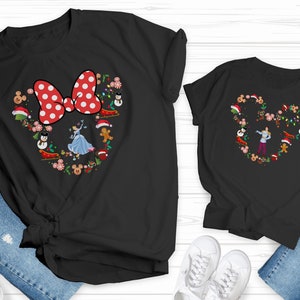 Disney Christmas Princess Shirt, Disney Cinderlla Shirts, Disney Prince Charming Shirt,Christmas Mickey and Minnie Shirt