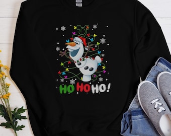 Ho Ho Ho Olaf Christmas Sweatshirt, Cute Olaf Shirt, Hoodie, Christmas Gifts, Frozen 2-Anna-Elsa, Kristoff, Frozen, Kingdom of Arendelle j47