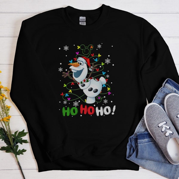 Ho Ho Ho Olaf Christmas Sweatshirt, Cute Olaf Shirt, Hoodie, Christmas Gifts, Frozen 2-Anna-Elsa, Kristoff, Frozen, Kingdom of Arendelle j47