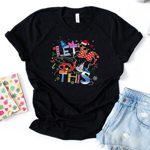 Let Do This Disney Shirt, Cute Disney Christmas Shirt Matching Family Shirts Snowflakes, Castle,Santa Hat, Mickey Ear Tee J65