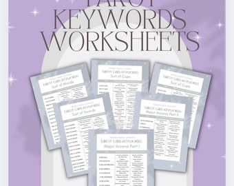 Tarot Keywords Worksheet: Beginner's Study Guide (8-Page Digital Download)