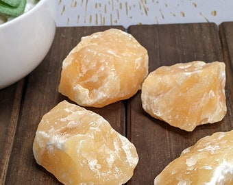 Orange Calcite large Raw chunks Ethically Sourced