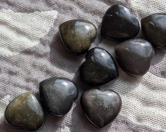 Mini Gold Sheen Obsidian Heart: Crystal Home Decor