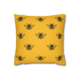 Kussensloop van imitatiesuède met bijenthema voor natuurliefhebbers, gezellig huisdecor, zoemend bijenaccentkussen, perfect cadeau voor tuinders, bijenkussen