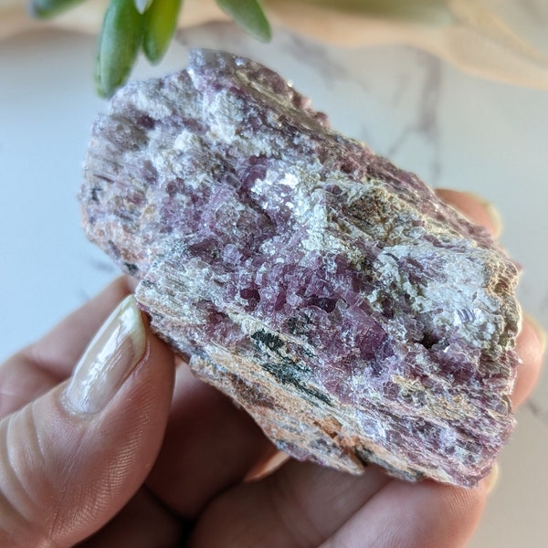 Gorgeous Deep Pink Raw Lepidolite in Albite Cluster  Unique Crystal Piece  Ethically Sourced  Brazilian Crystal #1