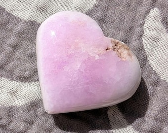 Pink Aragonite Polished Heart: Emotional Healing Crystal from Pakistan