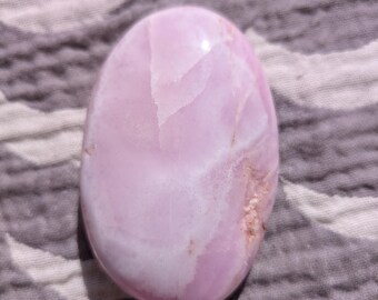 Pink Aragonite Palm Stone: Heart Chakra Healing Crystal from Pakistan