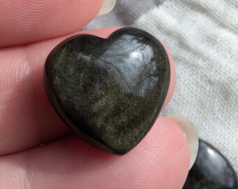 Mini Gold Sheen Obsidian Heart: Crystal Home Decor