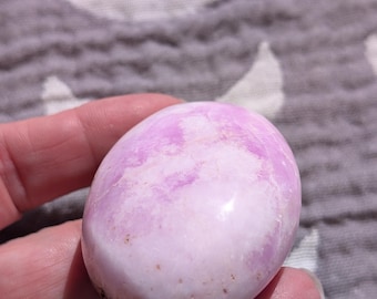 Pink Aragonite Palm Stone: Heart Chakra Healing Crystal from Pakistan