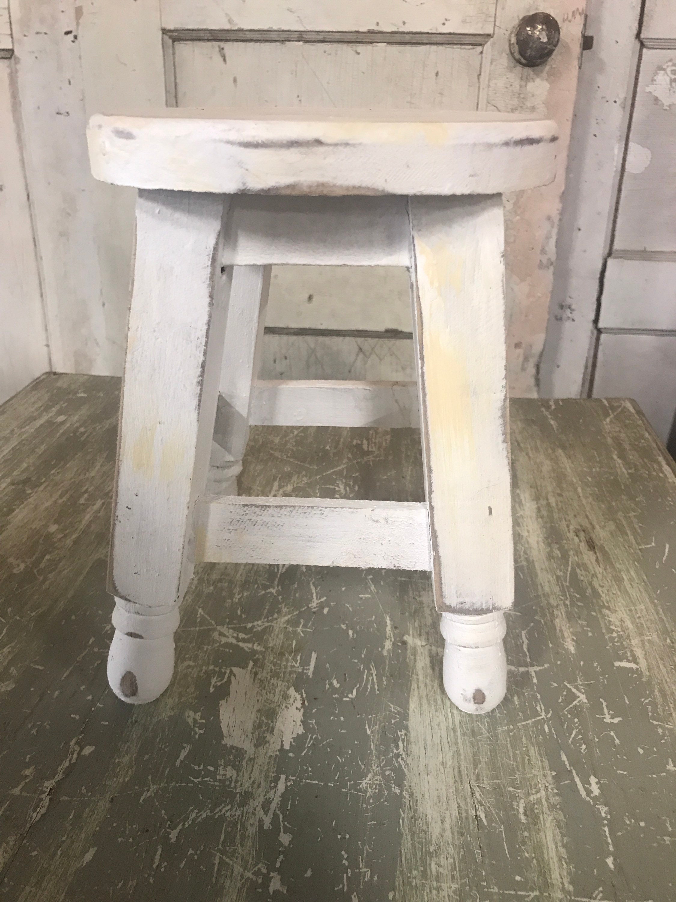 Small 10 Stepstool Display Wood Stool Prop White Etsy