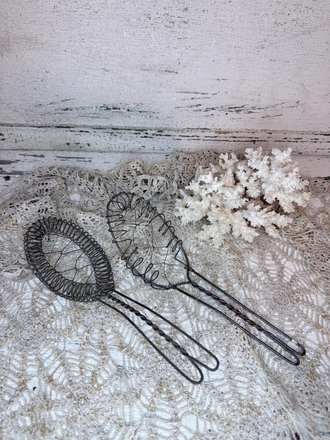 Set of 2 Antique Wire Whisks Egg Beaters Vintage Kitchen Cookware - Etsy