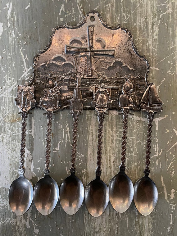 Vintage Windmill Souvenir Spoons Holland Dutch Silver Etsy