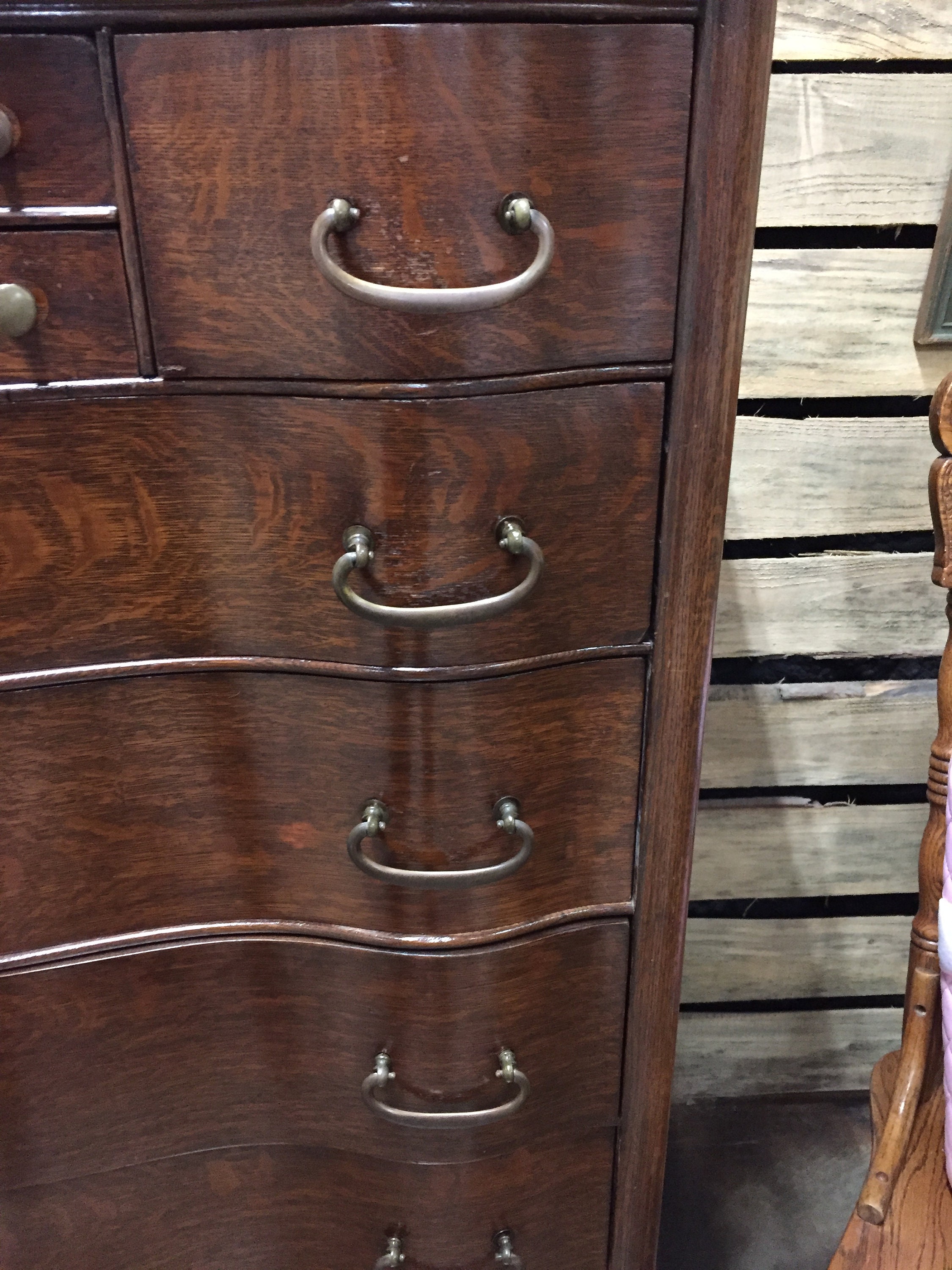 SALE Antique Chest of Drawers with Mirror Solid Oak Vintage Etsy