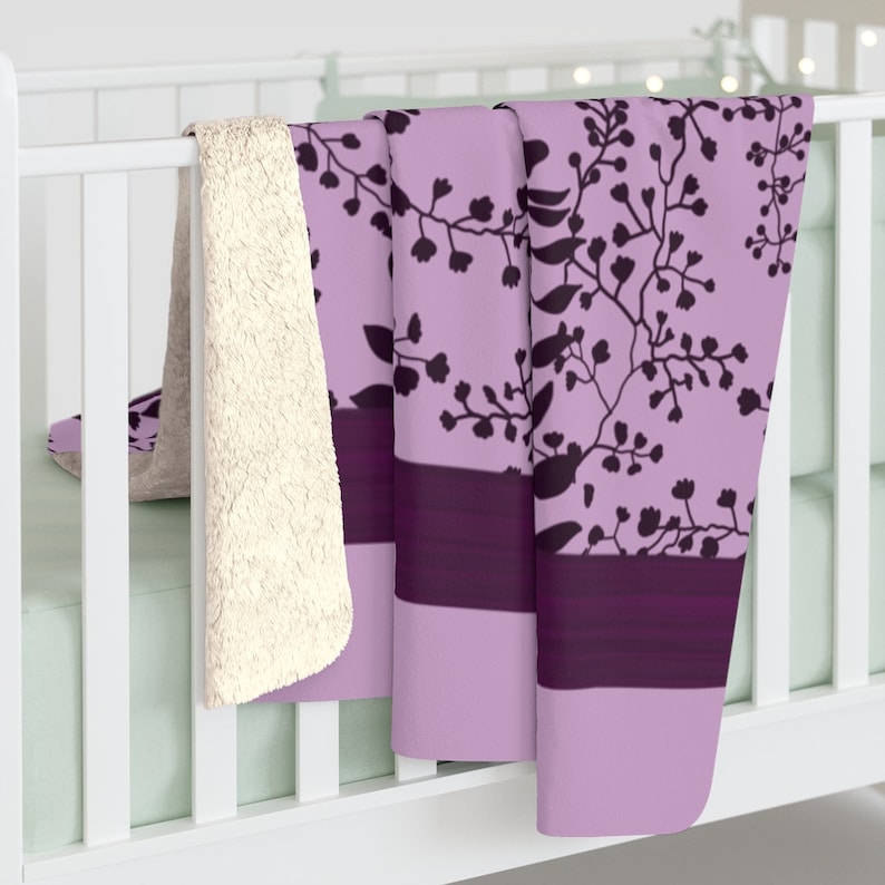 BLANKET Lavender Freesia Sherpa Fleece Bella Swan Bedding Etsy