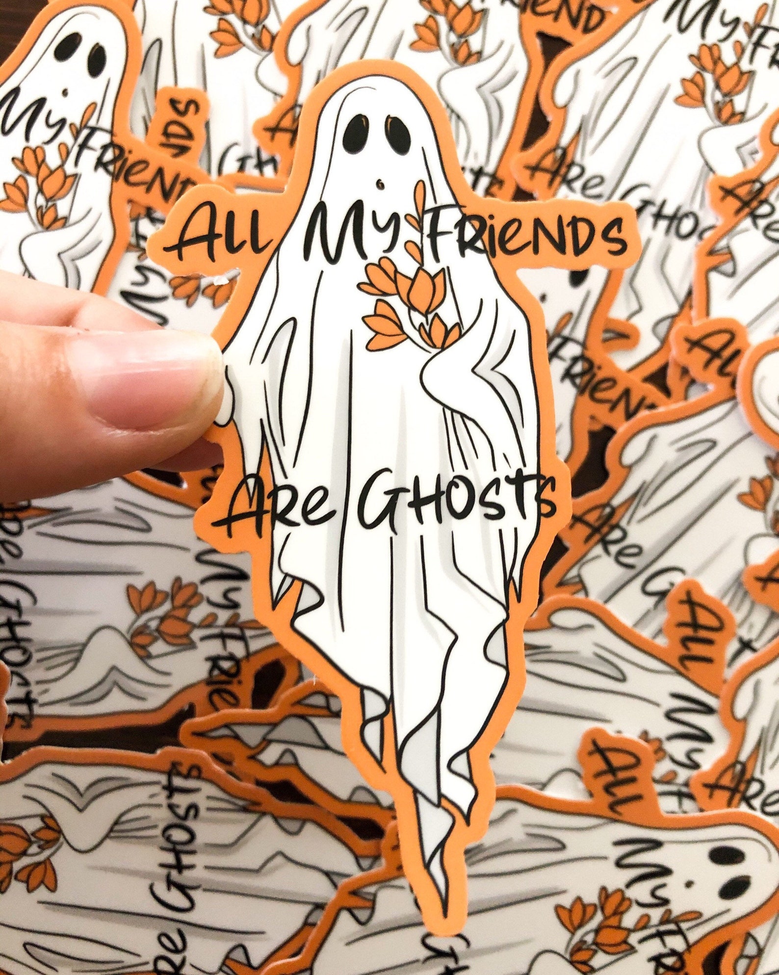 All My Friends are Ghosts Sticker Ghost Sticker Halloween Etsy