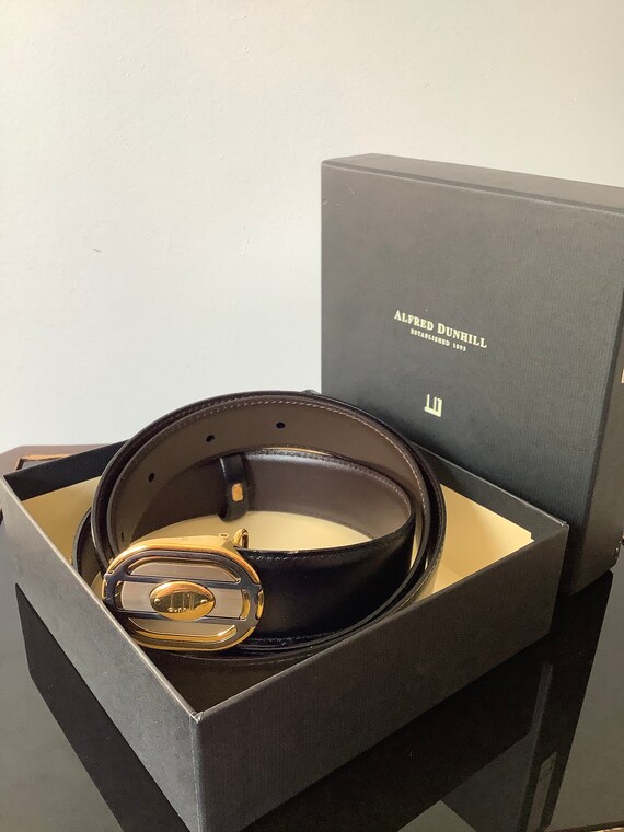 Mens Alfrid Dunhill Leather Belt Black 