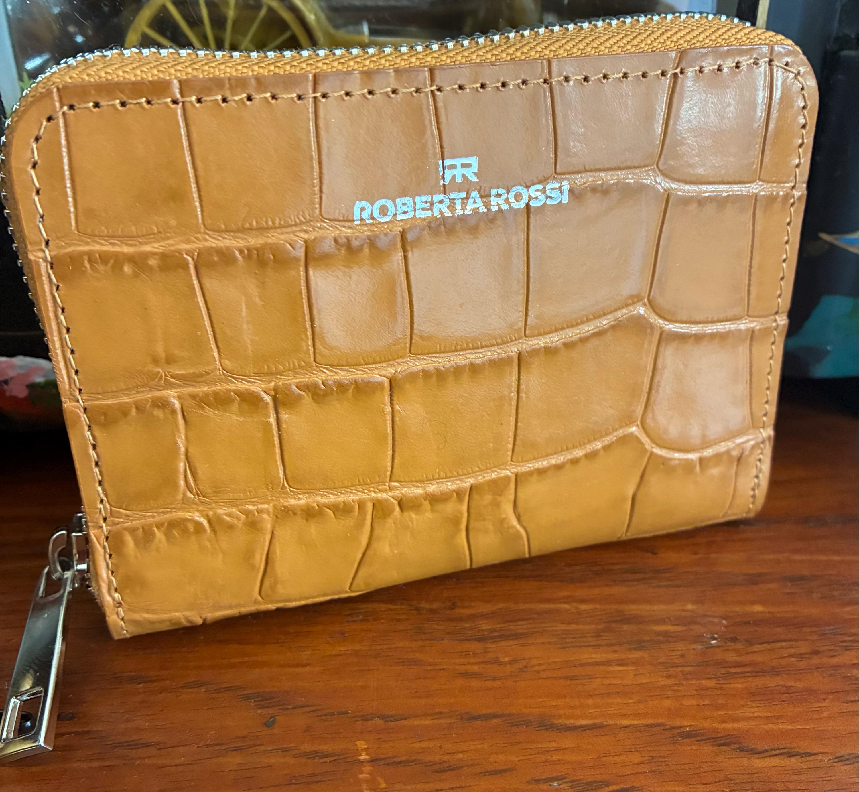 Roberta Rossi Tan Crocodile Print Zip Wallet| Purse - Etsy