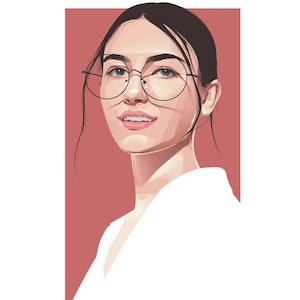 I will draw vector portrait from your photo Cartoon Portrait, Custom Cartoon Portrait, Vector Art, Custom Digital Art, Personalized Portrait