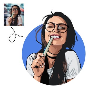 Dibujaré retrato vectorial de su foto Retrato de dibujos animados, logotipo de avatar, logotipo de dibujos animados, dibujo de foto, regalo de cumpleaños