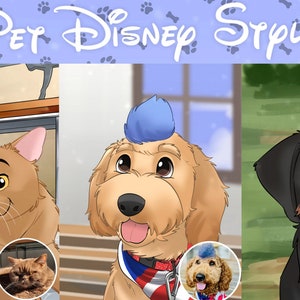 I will draw your lovely pets into cartoon portrait, Dog Cartoon, Cat Cartoon, Valentines Day Gift, Cartoon Pet, Pet Portrait, Pet Drawing