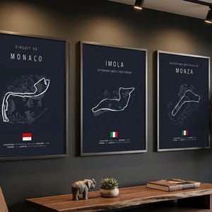 Formel 1 Strecke Poster Set | 10 Platinen Bundle | F1 Wall Art Collection | Monaco Monza Nürburgring Suzuka | Glossy Fotodrucke