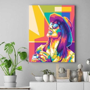 custom create your photo into awesome wpap pop art/wpap pop art portrait for gift to your friend or family in framed canvas wall art printed