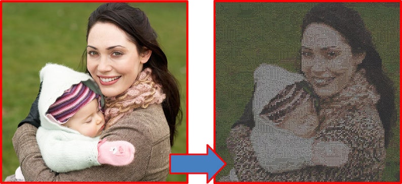 Convert Your Photo to Cross Stitch Pattern PDF Digital File
