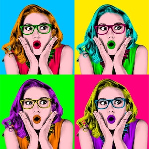 Colorful Custom Pop Art – Unique Portrait from Photo, ,Andy Warhol pop ,birthday Gift, Wedding Gift, Custom portrait,wpap art
