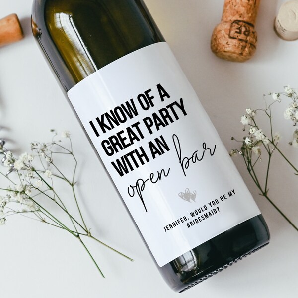 Pairs Well With Bridesmaid Duties Wine Labels Etsy