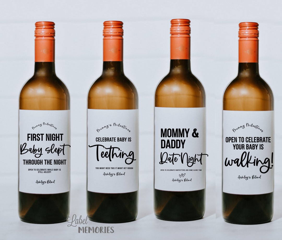 New Mom Gift Wine Labels Baby Shower Unique Gift Ideas for New Mom Mom